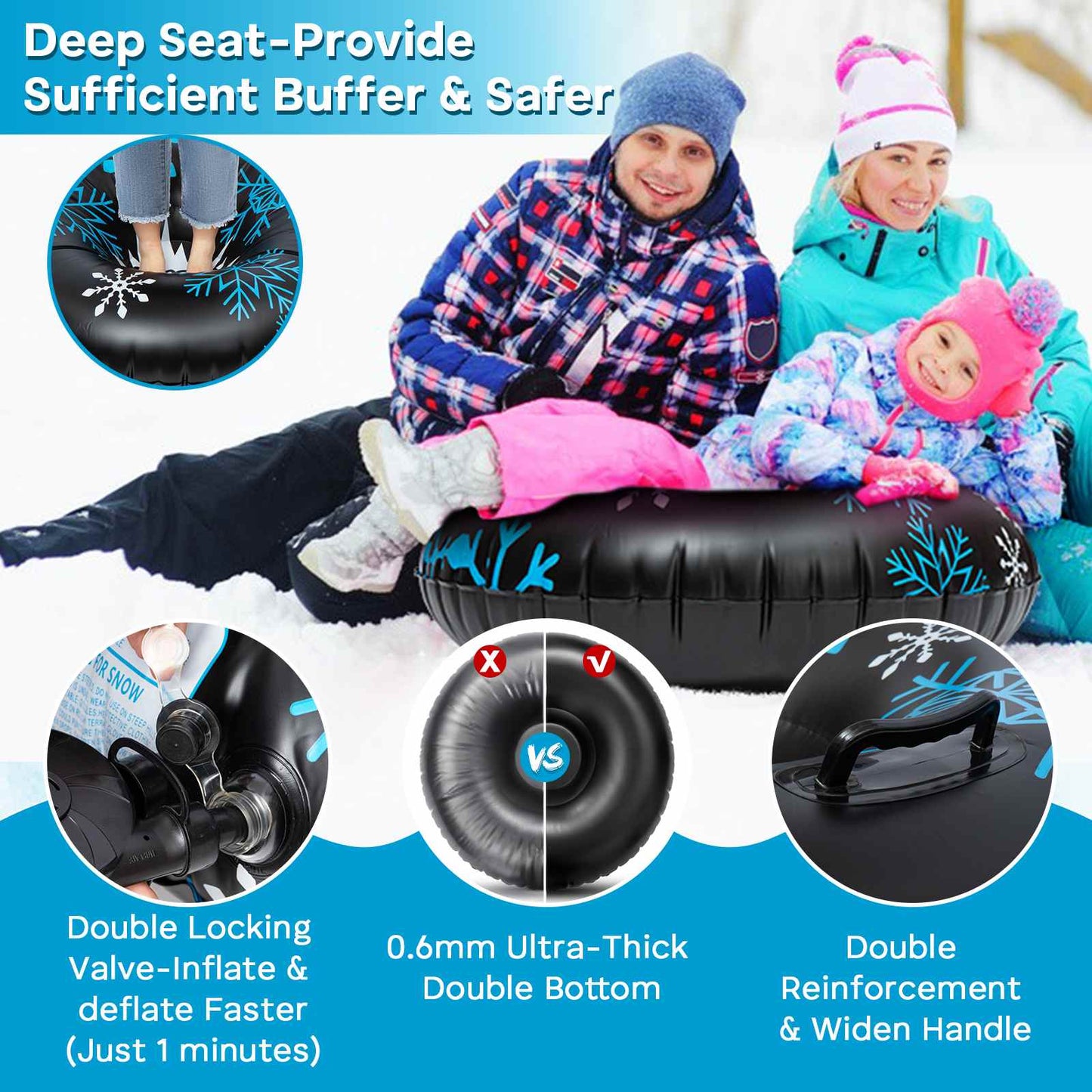 Inflatable Snow Tube High-Quality Durable Winter